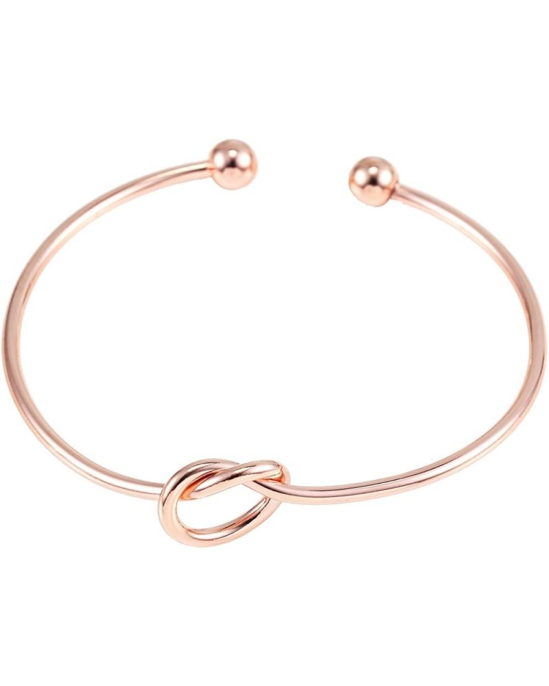 Love Knot Bangle Bracelet Adjustable Tie The Knot Cuff Bangle Bridesmaid Gift Rose Gold $7.79 Bracelets