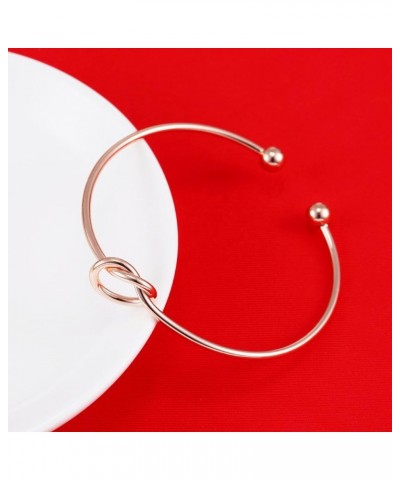 Love Knot Bangle Bracelet Adjustable Tie The Knot Cuff Bangle Bridesmaid Gift Rose Gold $7.79 Bracelets