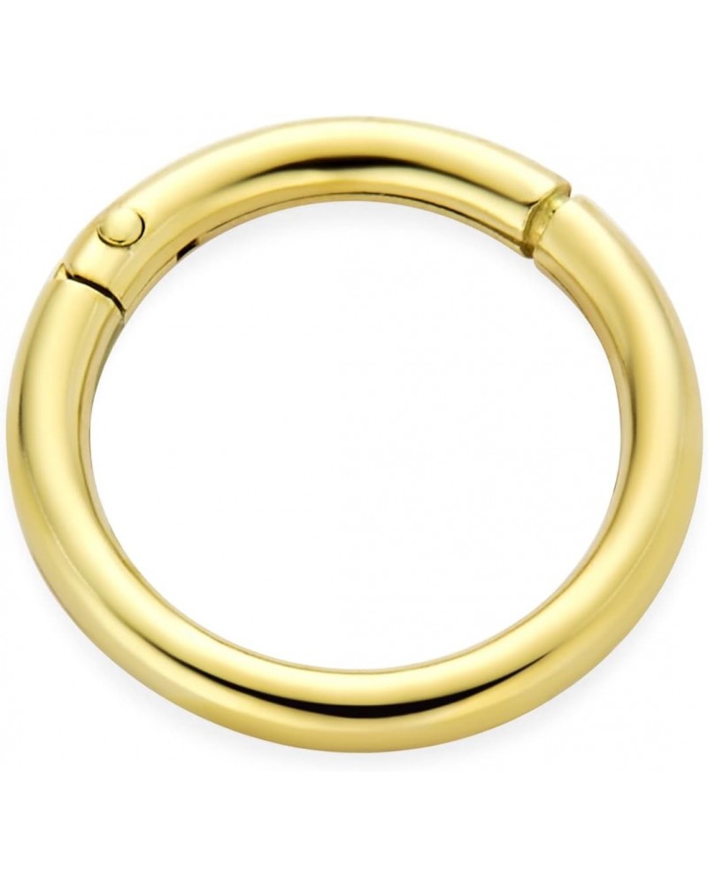 Unisex Simple 7MM Mini Genuine 14K Solid Yellow Real Gold Snug Fitting Seamless Septum Rings Nose Ring Thin Hoop Piercing Jew...