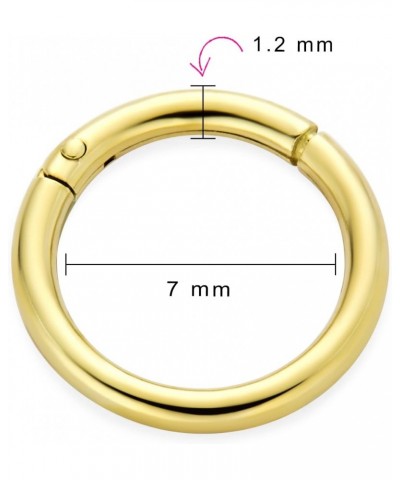 Unisex Simple 7MM Mini Genuine 14K Solid Yellow Real Gold Snug Fitting Seamless Septum Rings Nose Ring Thin Hoop Piercing Jew...