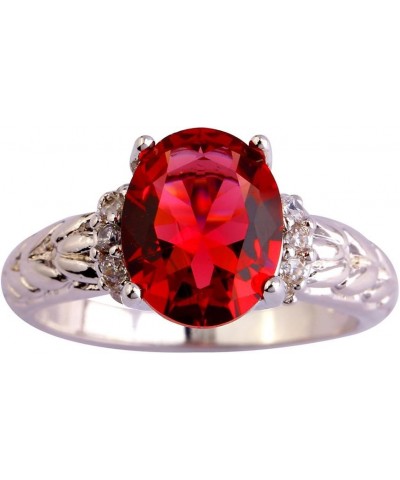 925 Sterling Silver Created Ruby Spinel Filled Bypass Band Promise Ring A-Red $4.63 Rings