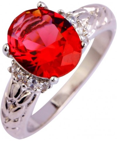 925 Sterling Silver Created Ruby Spinel Filled Bypass Band Promise Ring A-Red $4.63 Rings