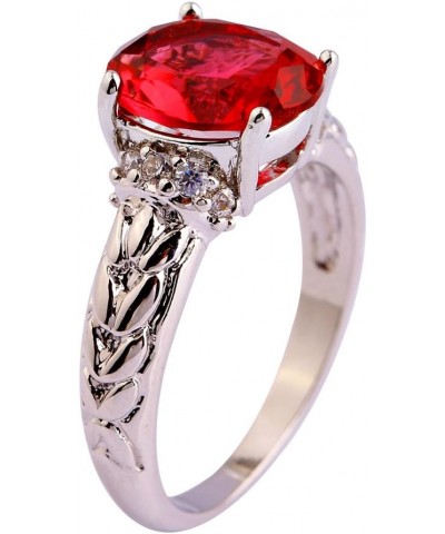 925 Sterling Silver Created Ruby Spinel Filled Bypass Band Promise Ring A-Red $4.63 Rings