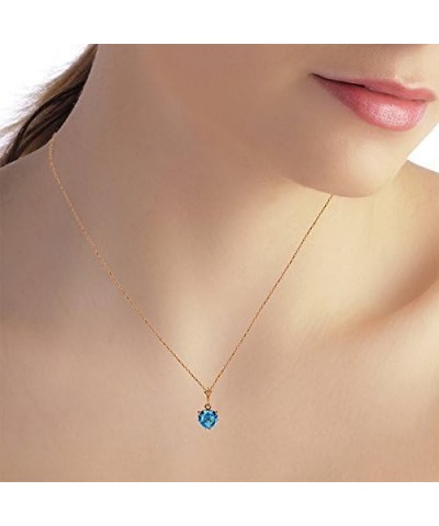 14k Solid Rose Gold Heart-shaped 1.15 Carat Natural Blue Topaz Pendant Necklace 14.0 Inches $130.29 Necklaces