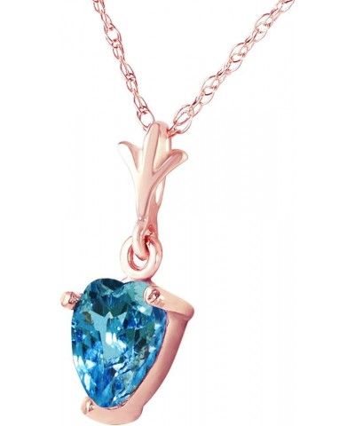 14k Solid Rose Gold Heart-shaped 1.15 Carat Natural Blue Topaz Pendant Necklace 14.0 Inches $130.29 Necklaces