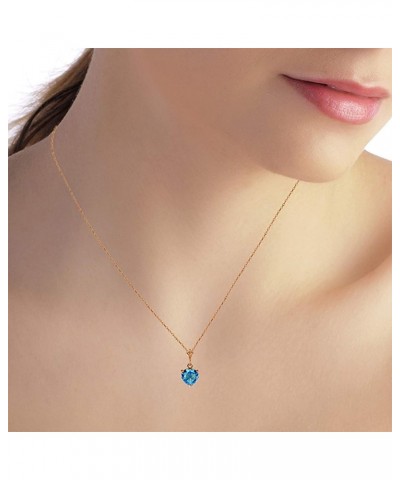 14k Solid Rose Gold Heart-shaped 1.15 Carat Natural Blue Topaz Pendant Necklace 14.0 Inches $130.29 Necklaces