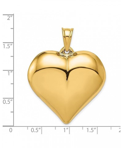 14k Yellow Gold Large Heart Necklace Charm Pendant Love Puffed Fine Jewelry For Women Gifts For Her $167.46 Pendants