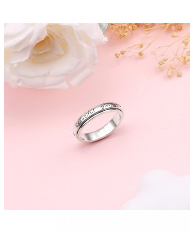 S925 Sterling Silver Spinner Fidget Rings for Anxiety Worry Relieving Boredom ADHD Autism Band for Women Teens Beautiful g*rl...