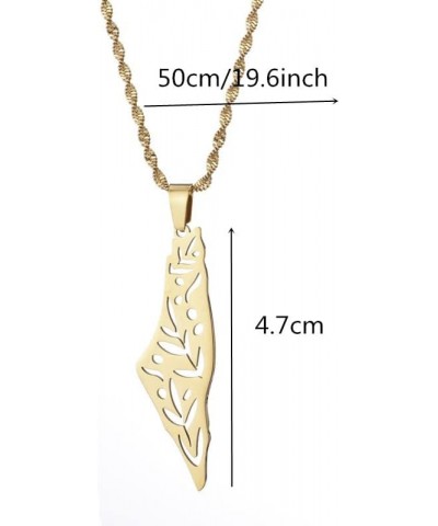 Palestine in Arabic Pendant Necklace Palestine Map Amulet Jewelry gold $8.98 Necklaces