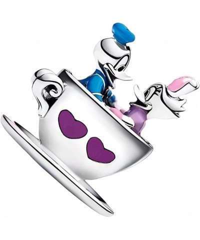 Donald Duck & Daisy Duck Love Cup Charm Fit Women Bracelet Necklaces Fashion Gifts 925 Sterling Silver DIY Jewelry Donald Duc...