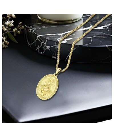 Jewelry Gifts - Saint Medals Amulet Necklace 925 Sterling Silver Protection Jewelry for Men Women with 22"+2" Rolo Chain C1-V...