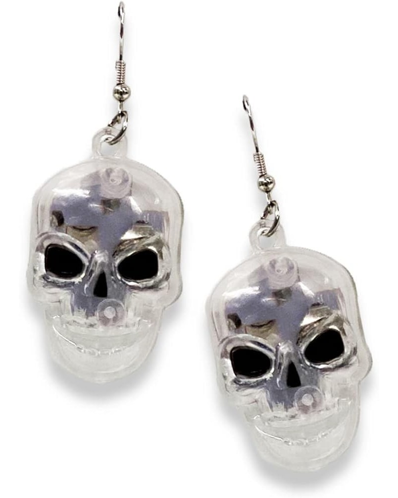 Fun and Vibrant Earrings for Halloween Costume Accessories for Women White Light Up Skull Earrings $8.22 Earrings