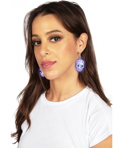 Fun and Vibrant Earrings for Halloween Costume Accessories for Women White Light Up Skull Earrings $8.22 Earrings