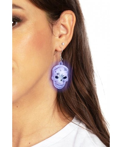 Fun and Vibrant Earrings for Halloween Costume Accessories for Women White Light Up Skull Earrings $8.22 Earrings