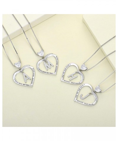 Initial Heart Necklace 925 Sterling Silver Love Cubic Zirconia Letter Pendant A-Z Alphabet Necklace for Women Letter-J $33.79...