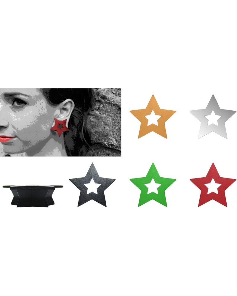 5 Pair Set of GeoGauges Brand Silicone Tunnels Ear Plugs Gauges Body Jewelry 3/8" (00g) - Star - All 5 Colors $11.31 Body Jew...