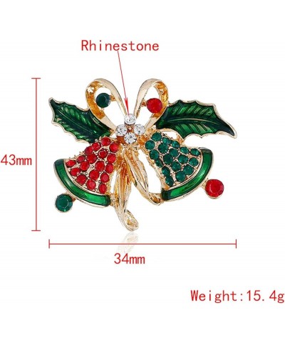 Christmas Brooch Rhinestone Pins,Hat Snowman Santa Reindeer Tree Wreath Jingle Ball Brooch Pin Jewelry Gift Xmas Holiday Deco...