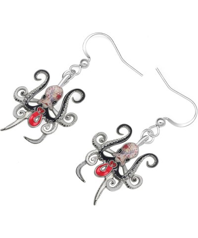 Cute Enamel Alloy Ocean Animal Creative Seahorse Shark Whale Jellyfish Octopus Dolphin Dangle Earrings for Women Girls Fashio...