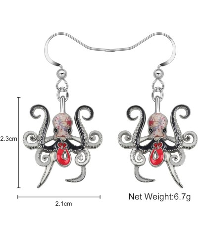 Cute Enamel Alloy Ocean Animal Creative Seahorse Shark Whale Jellyfish Octopus Dolphin Dangle Earrings for Women Girls Fashio...