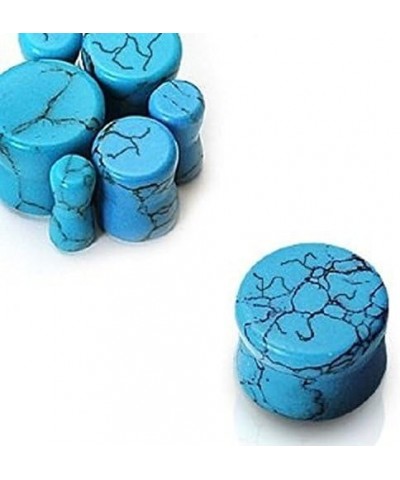 Turquoise Stone Organic Double-sided Flare Gauges / plugs / Tunnels 2 Piece (1 Pair) (B/5/2/30) 1/2" (12mm) $8.24 Body Jewelry