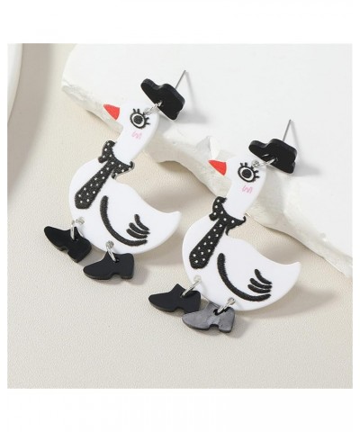 Cute Duck Earrings for Women Girls Weird Cute Funny Earrings Acrylic Duck Boots Dangle Drop Earrings Aesthetic Creative Earri...