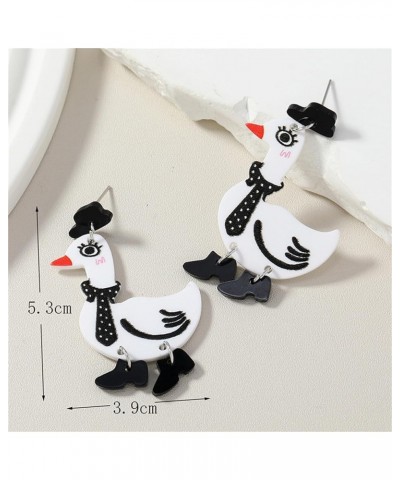 Cute Duck Earrings for Women Girls Weird Cute Funny Earrings Acrylic Duck Boots Dangle Drop Earrings Aesthetic Creative Earri...