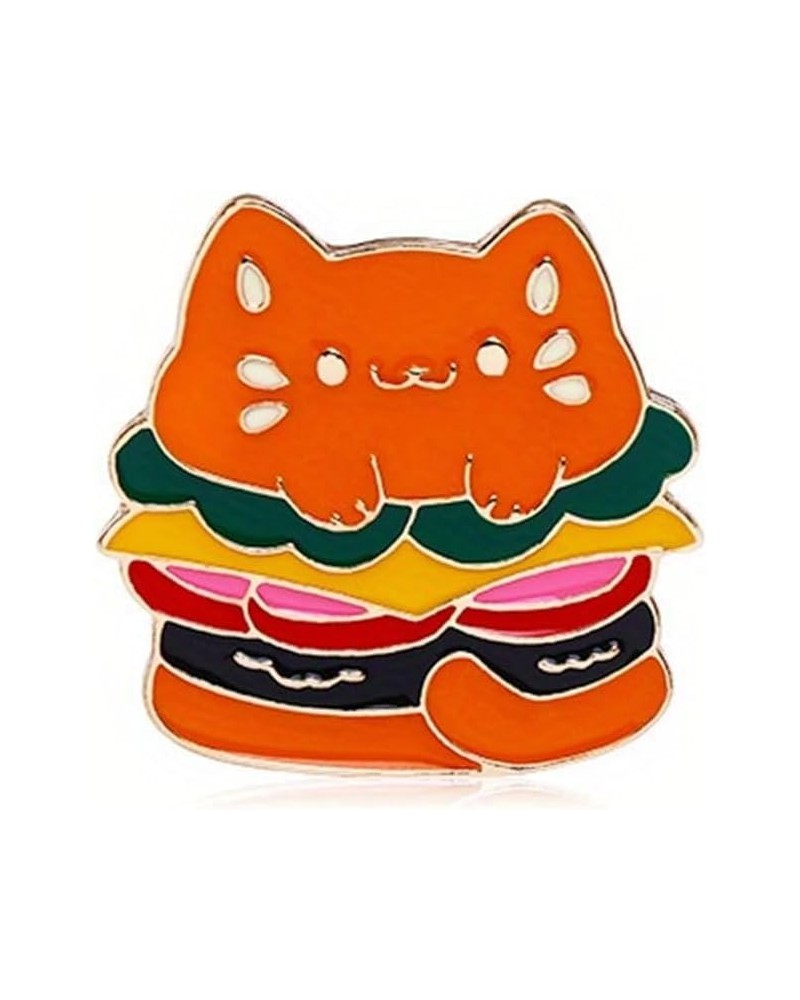 Cute Cat Brooch Pin, Cute meme Cat Cartoon Brooch Pins Enamel Brooches Lapel Pins Badge Women Clothing Bag Decor Burger Cat $...