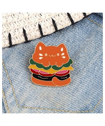 Cute Cat Brooch Pin, Cute meme Cat Cartoon Brooch Pins Enamel Brooches Lapel Pins Badge Women Clothing Bag Decor Burger Cat $...