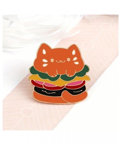 Cute Cat Brooch Pin, Cute meme Cat Cartoon Brooch Pins Enamel Brooches Lapel Pins Badge Women Clothing Bag Decor Burger Cat $...