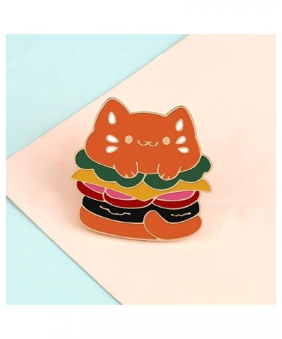 Cute Cat Brooch Pin, Cute meme Cat Cartoon Brooch Pins Enamel Brooches Lapel Pins Badge Women Clothing Bag Decor Burger Cat $...