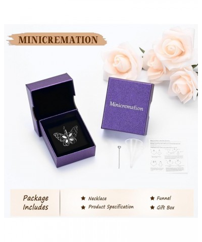 Cremation Jewelry for Ashes Memorial Keepsake for Beloved's Ashes Urn Pendants Butterfly Cremation Necklace for Ashes balck-2...