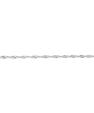 925 Sterling Silver Rhodium Plated 2.8 mm Singapore Chain Necklace, Lobster Claw - 20 Inches, 4.1gr. $20.50 Necklaces