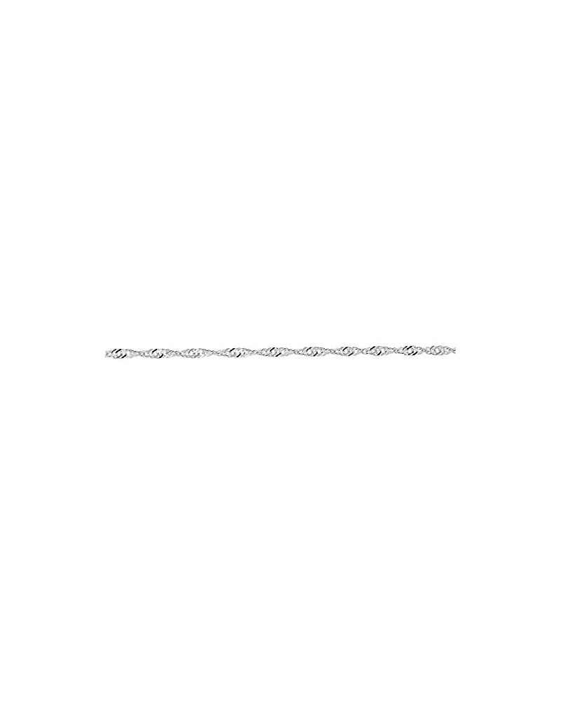 925 Sterling Silver Rhodium Plated 2.8 mm Singapore Chain Necklace, Lobster Claw - 20 Inches, 4.1gr. $20.50 Necklaces