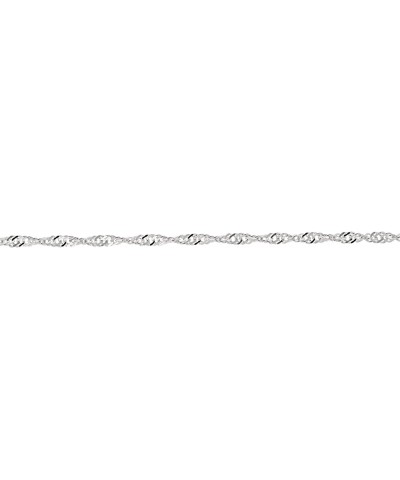 925 Sterling Silver Rhodium Plated 2.8 mm Singapore Chain Necklace, Lobster Claw - 20 Inches, 4.1gr. $20.50 Necklaces