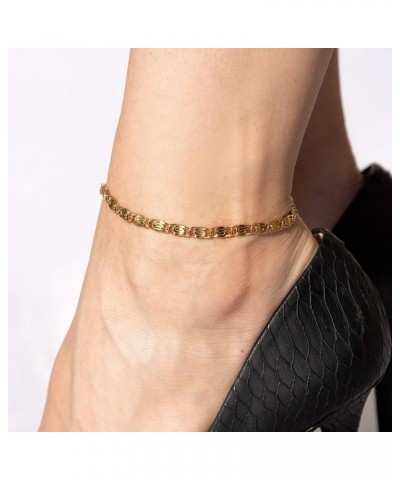 Diamond Cut Scroll Anklet for Women & Girls 24k Gold Plated Bracelet 11.0 Inches 5mm $15.48 Anklets