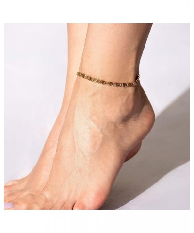 Diamond Cut Scroll Anklet for Women & Girls 24k Gold Plated Bracelet 11.0 Inches 5mm $15.48 Anklets