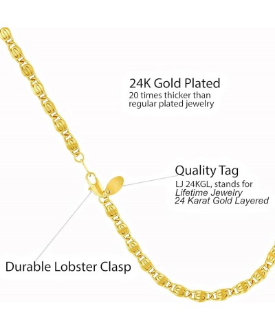 Diamond Cut Scroll Anklet for Women & Girls 24k Gold Plated Bracelet 11.0 Inches 5mm $15.48 Anklets