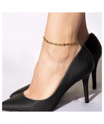 Diamond Cut Scroll Anklet for Women & Girls 24k Gold Plated Bracelet 11.0 Inches 5mm $15.48 Anklets