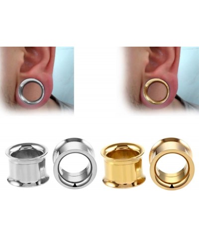 Gold Silver Plated Ear Tunnels Plugs Expander Gauges Stretcher Double Flared Earrings Screw Stainless Steel Hypoallergenic Bo...