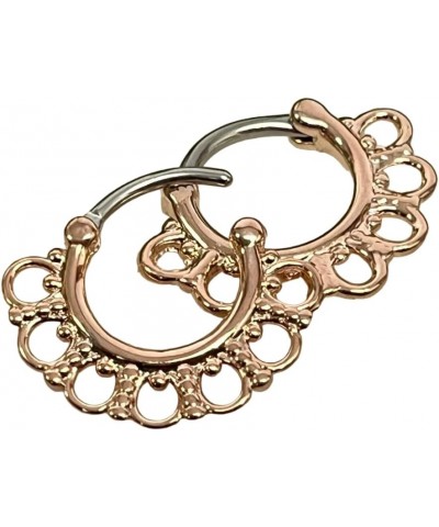 1pc Tribal Fan Septum Clicker 316L Surgical Steel 16g Nose Ring Rose Gold - 16g $8.98 Body Jewelry