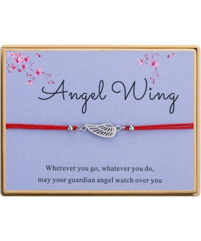 Good Luck Hosreshoe Charm Bracelet Handmade Red Cord Ajustable Bracelet Horse Lover Gift Christmas Gift Angel Wing Bracelet $...