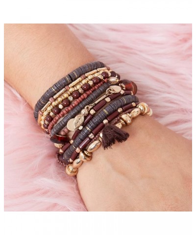 Multi Layer Versatile Statement Bracelets - Stackable Beaded Strand Stretch Bangles Sparkly Crystal, Wood Bead, Tassel Charm ...