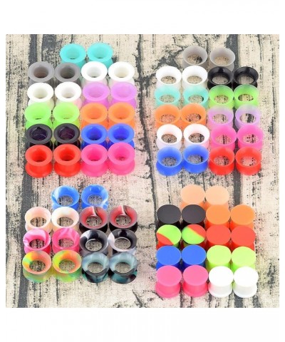 100pcs Colorful Silicone Ear Gauges Plugs Double Flared Ear Tunnels Stretchers Ear Piercing Jewelry 2g-5/8 50pairs, 9/16"(14m...