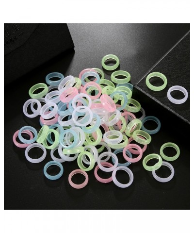 10 Pcs Minimalist Resin Luminous Rings Fashion Stackable Statement Dome Thick Finger Rings Wedding Party Jewelry $5.19 Rings