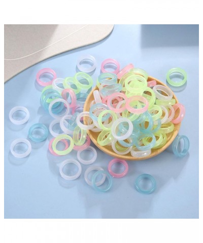 10 Pcs Minimalist Resin Luminous Rings Fashion Stackable Statement Dome Thick Finger Rings Wedding Party Jewelry $5.19 Rings