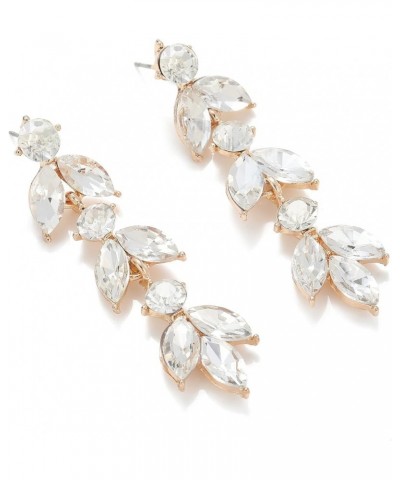Wedding Rhinestone Dangle Earrings Elegant Bridal Crystal Drop Earrings for Women Bridesmaids Guest Party Prom Gold $7.00 Ear...