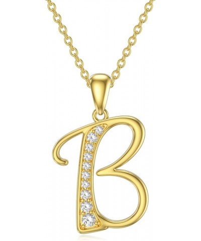 14K Solid Gold Initial A to Z Necklaces for Women, Moissanite Diamond Letter Pendant Small Aphabet Jewelry Graduation Mothers...