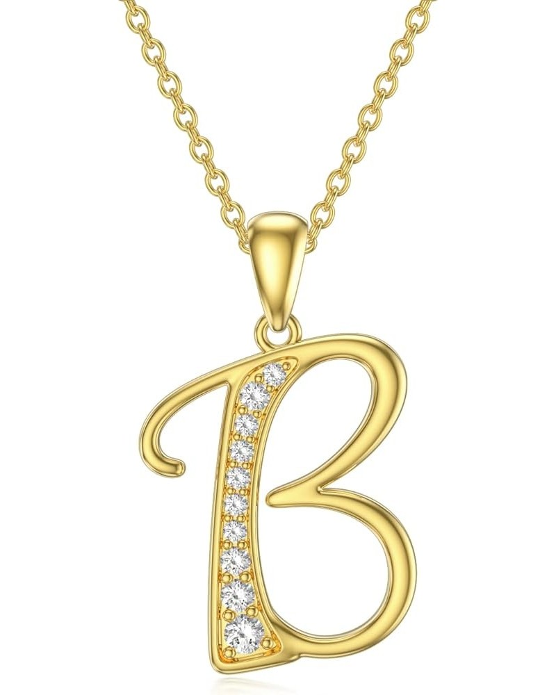 14K Solid Gold Initial A to Z Necklaces for Women, Moissanite Diamond Letter Pendant Small Aphabet Jewelry Graduation Mothers...