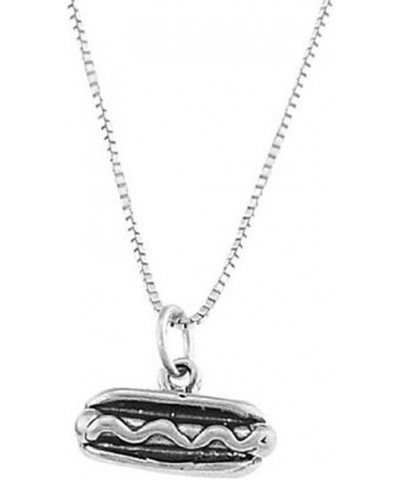 Sterling Silver Three Dimensional Hot Dog Necklace 16.0 Inches $21.73 Necklaces