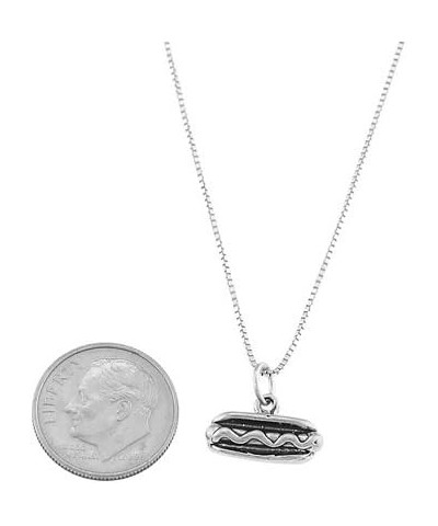 Sterling Silver Three Dimensional Hot Dog Necklace 16.0 Inches $21.73 Necklaces